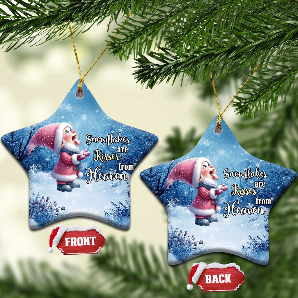Xmas Snowflakes Are Kisses From Heaven Christmas Ornament Gnomes Winter Solstice TS11