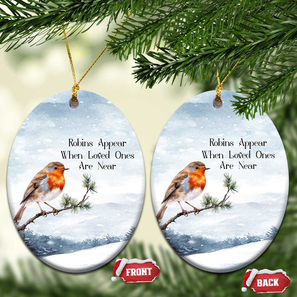 Memorial Xmas Christmas Ornament Robins Appear When Loved Ones Are Near Bird TS11