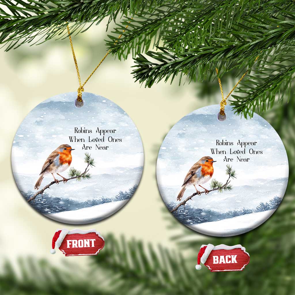 Memorial Xmas Christmas Ornament Robins Appear When Loved Ones Are Near Bird TS11