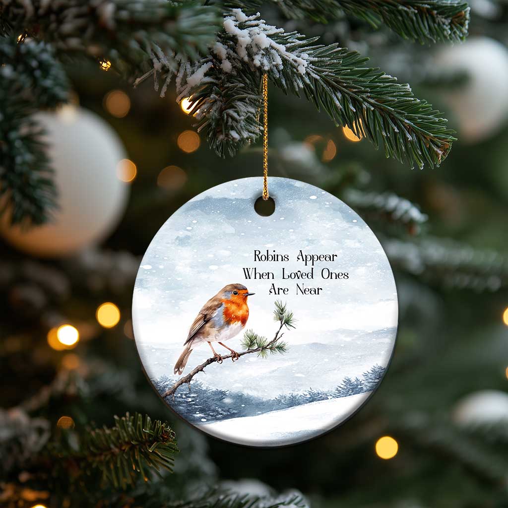 Memorial Xmas Christmas Ornament Robins Appear When Loved Ones Are Near Bird TS11