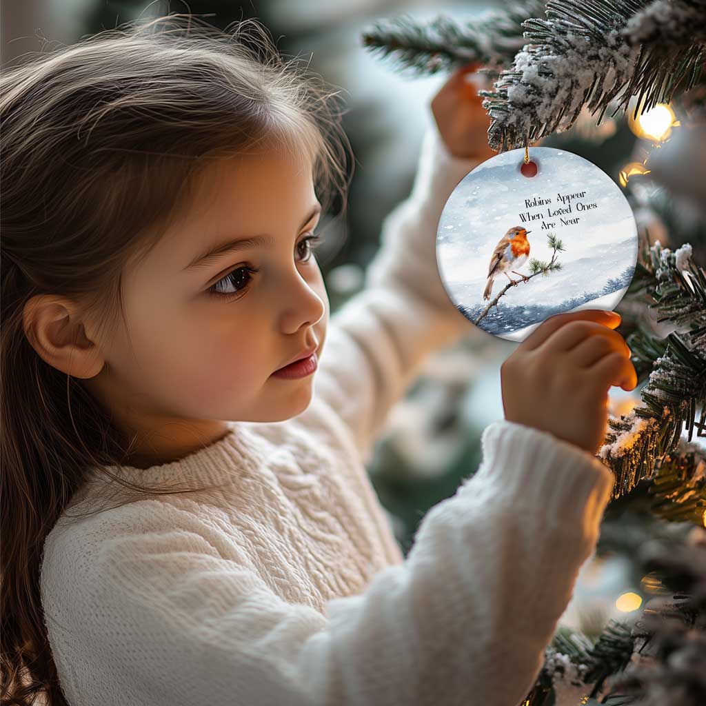 Memorial Xmas Christmas Ornament Robins Appear When Loved Ones Are Near Bird TS11