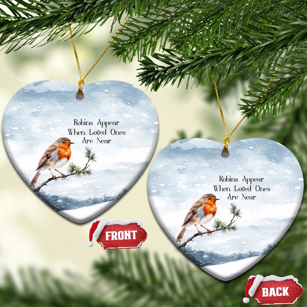 Memorial Xmas Christmas Ornament Robins Appear When Loved Ones Are Near Bird TS11
