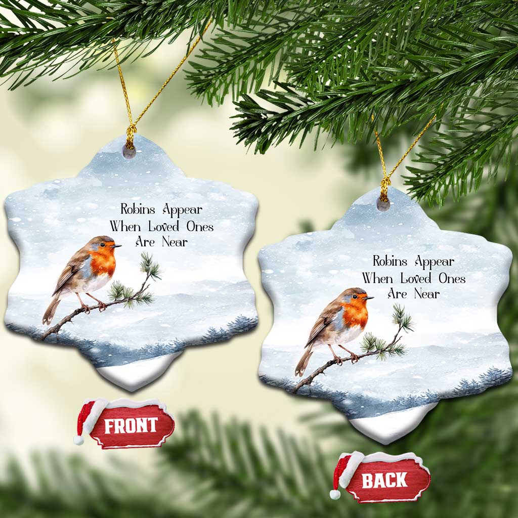 Memorial Xmas Christmas Ornament Robins Appear When Loved Ones Are Near Bird TS11