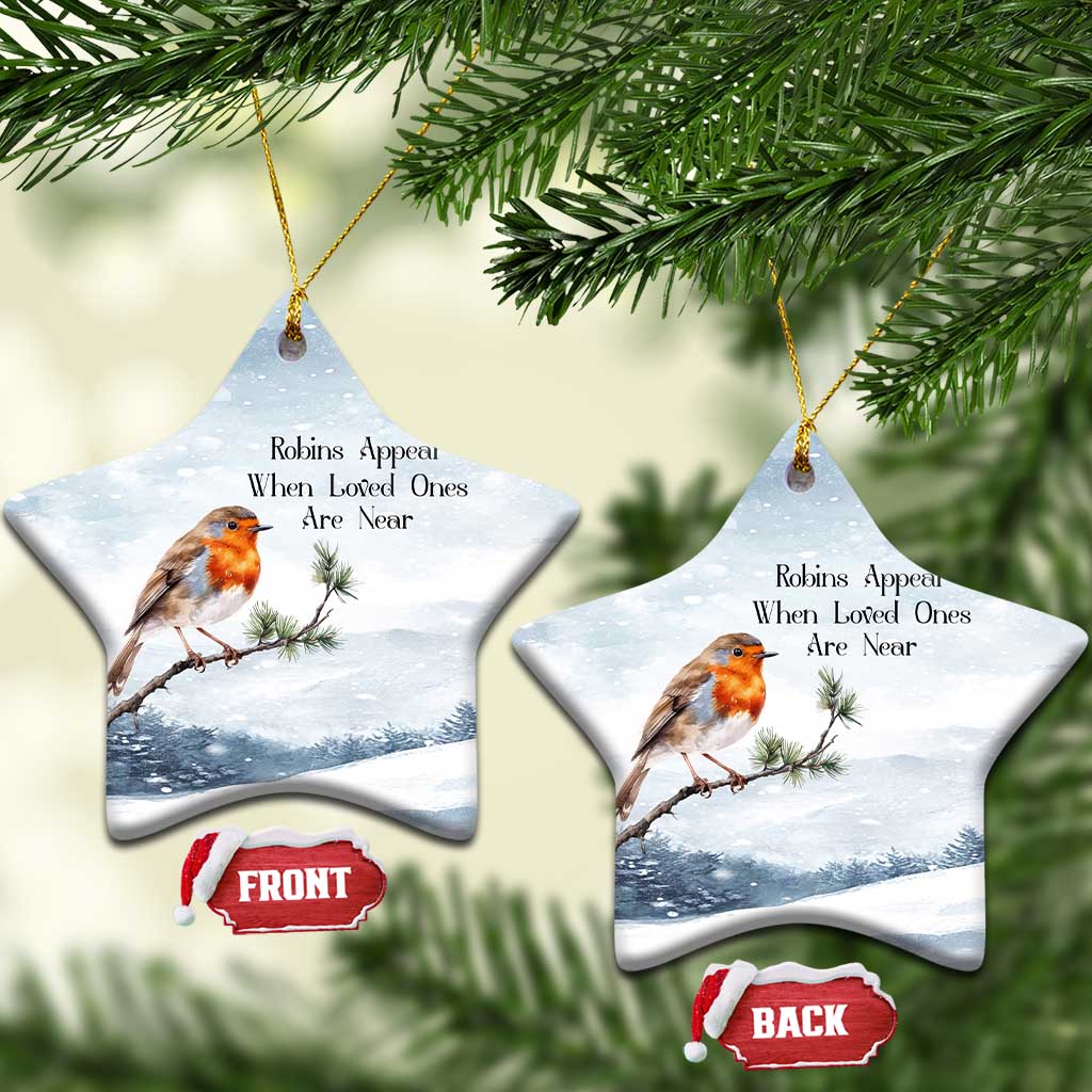 Memorial Xmas Christmas Ornament Robins Appear When Loved Ones Are Near Bird TS11