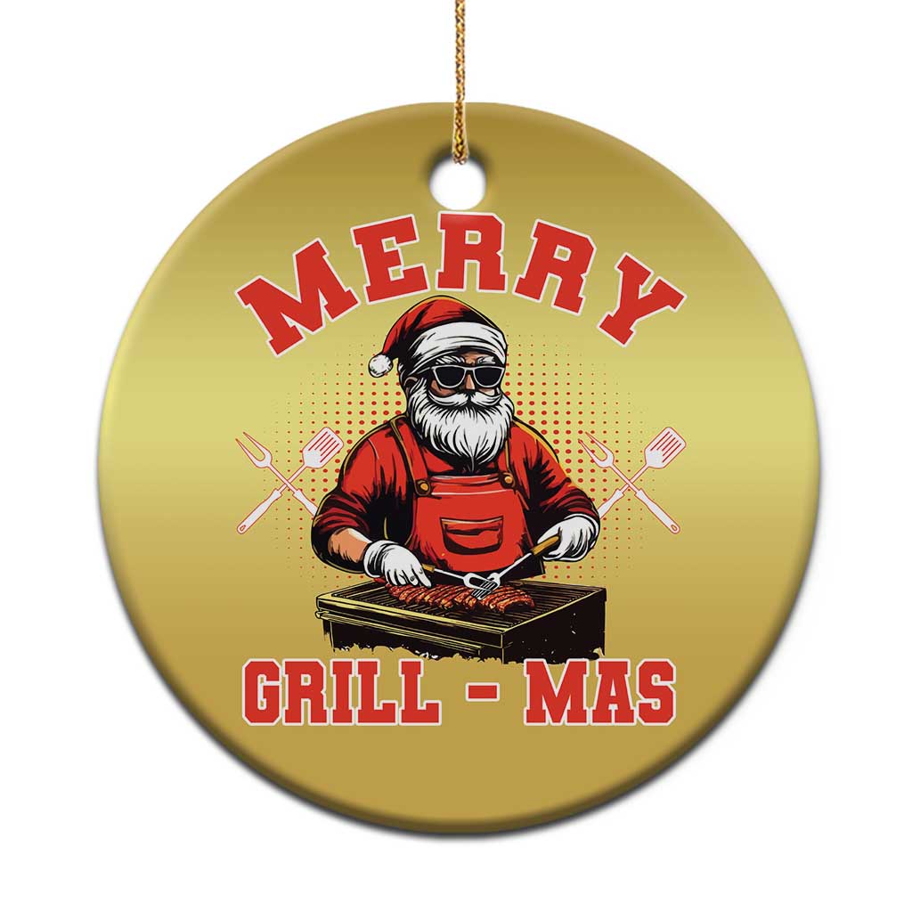 Funny Xmas Grilling Santa Christmas Ornament Merry Grill-Mas BBQ TS11