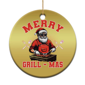 Funny Xmas Grilling Santa Christmas Ornament Merry Grill-Mas BBQ TS11