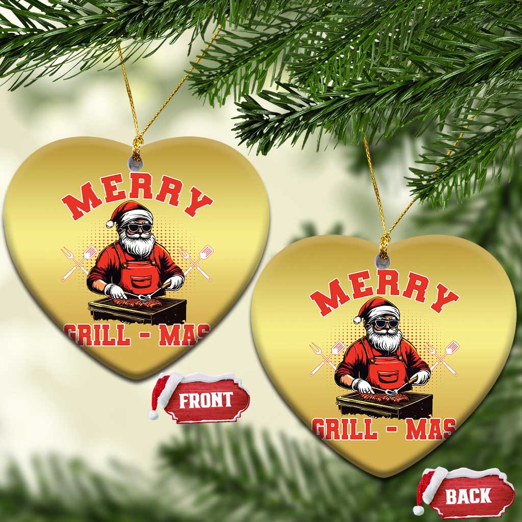 Funny Xmas Grilling Santa Christmas Ornament Merry Grill-Mas BBQ TS11