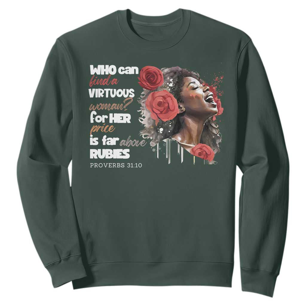 Christian African American Sweatshirt Who Can Find A Virtuous Woman TS11