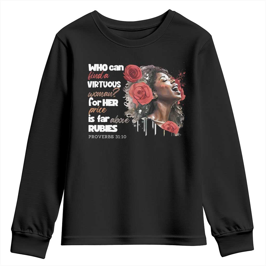 Christian African American Youth Sweatshirt Who Can Find A Virtuous Woman TS11