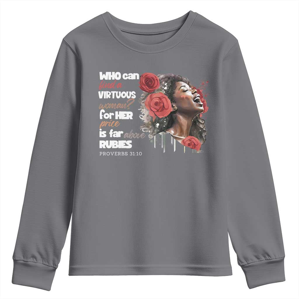 Christian African American Youth Sweatshirt Who Can Find A Virtuous Woman TS11