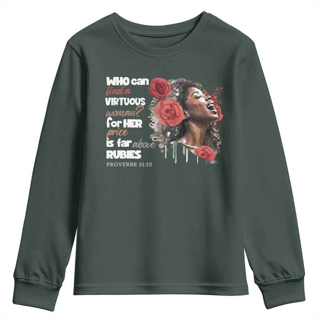 Christian African American Youth Sweatshirt Who Can Find A Virtuous Woman TS11