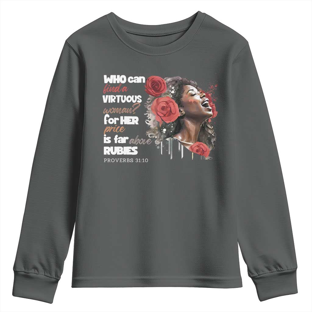 Christian African American Youth Sweatshirt Who Can Find A Virtuous Woman TS11