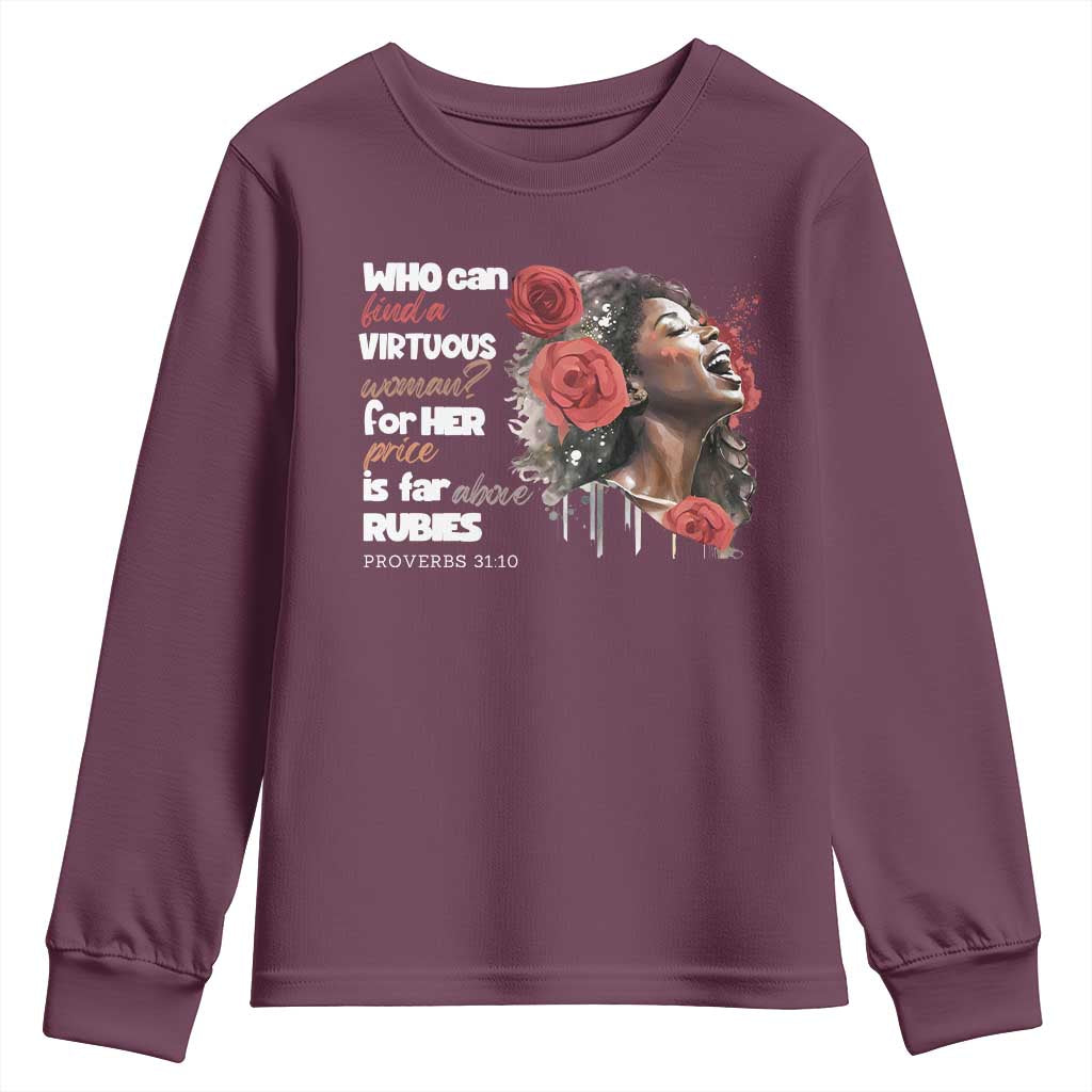 Christian African American Youth Sweatshirt Who Can Find A Virtuous Woman TS11