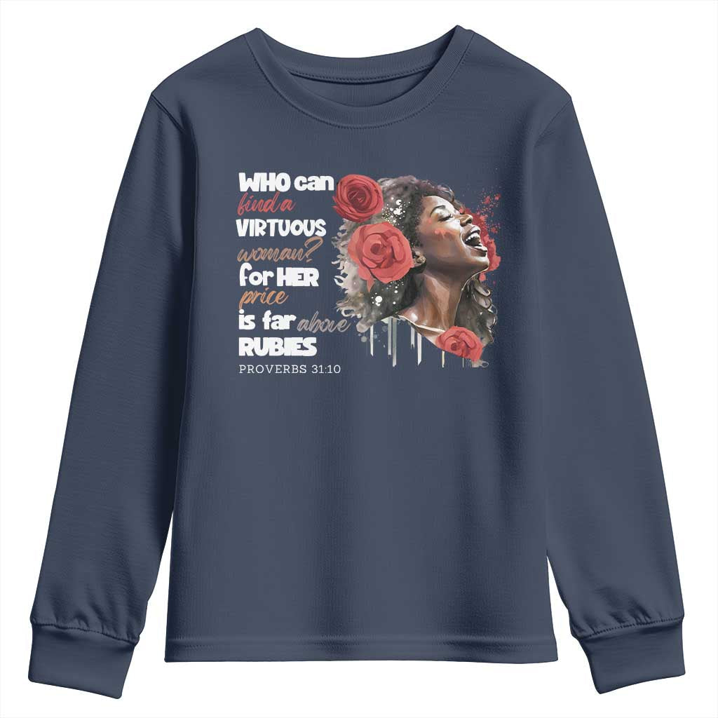 Christian African American Youth Sweatshirt Who Can Find A Virtuous Woman TS11
