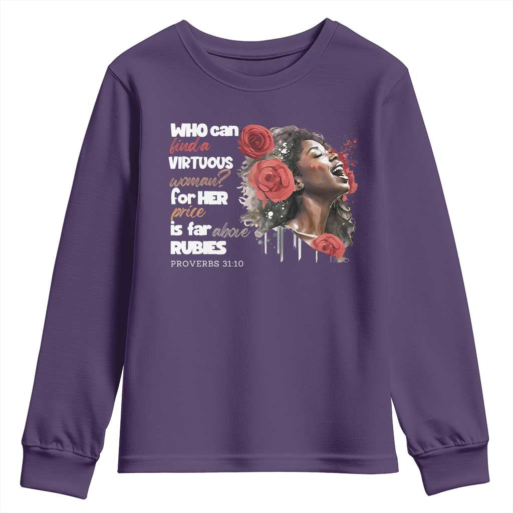 Christian African American Youth Sweatshirt Who Can Find A Virtuous Woman TS11