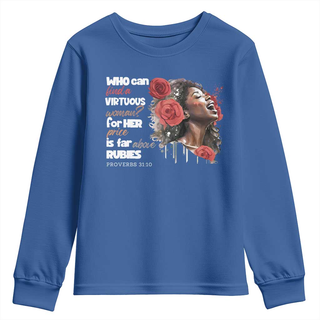 Christian African American Youth Sweatshirt Who Can Find A Virtuous Woman TS11