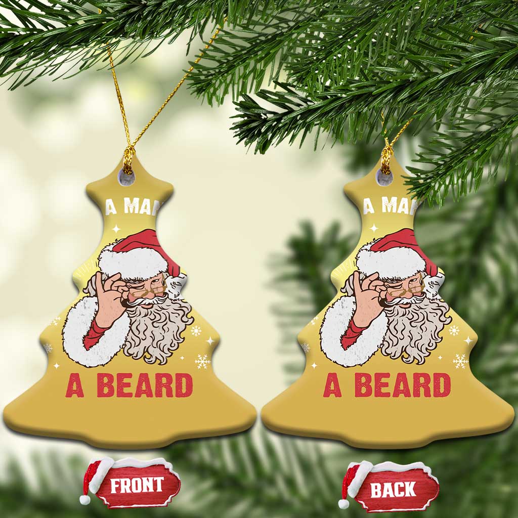 Funny Xmas Santa Christmas Ornament I Love A Man With A Beard Snowflake TS11
