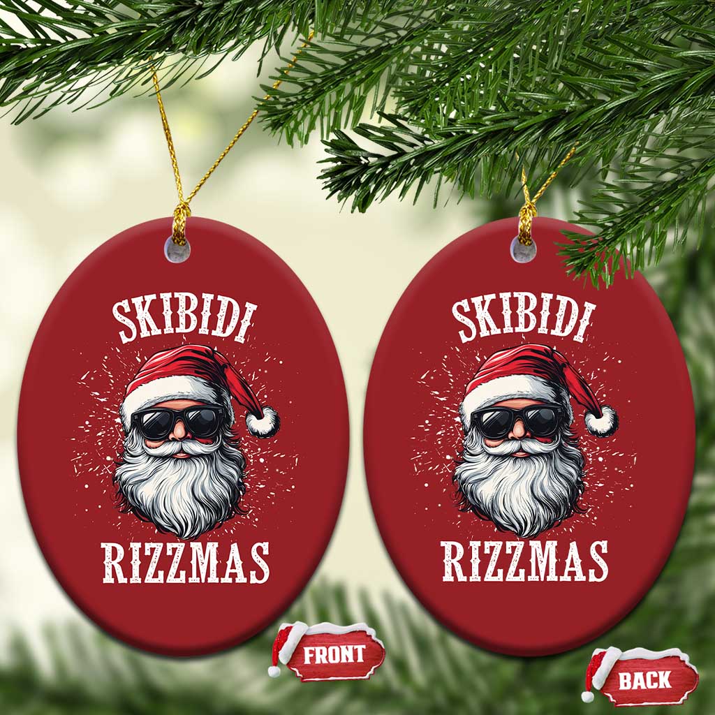 Funny Xmas Santa Christmas Ornament Skibidi Rizzmas Charisma Rizz Santa Claus TS11