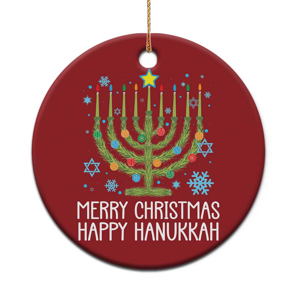 Funny Chrismukkah Christmas Ornament Merry Xmas Happy Hanukkah Xmas Tree Jewish Menorah TS11