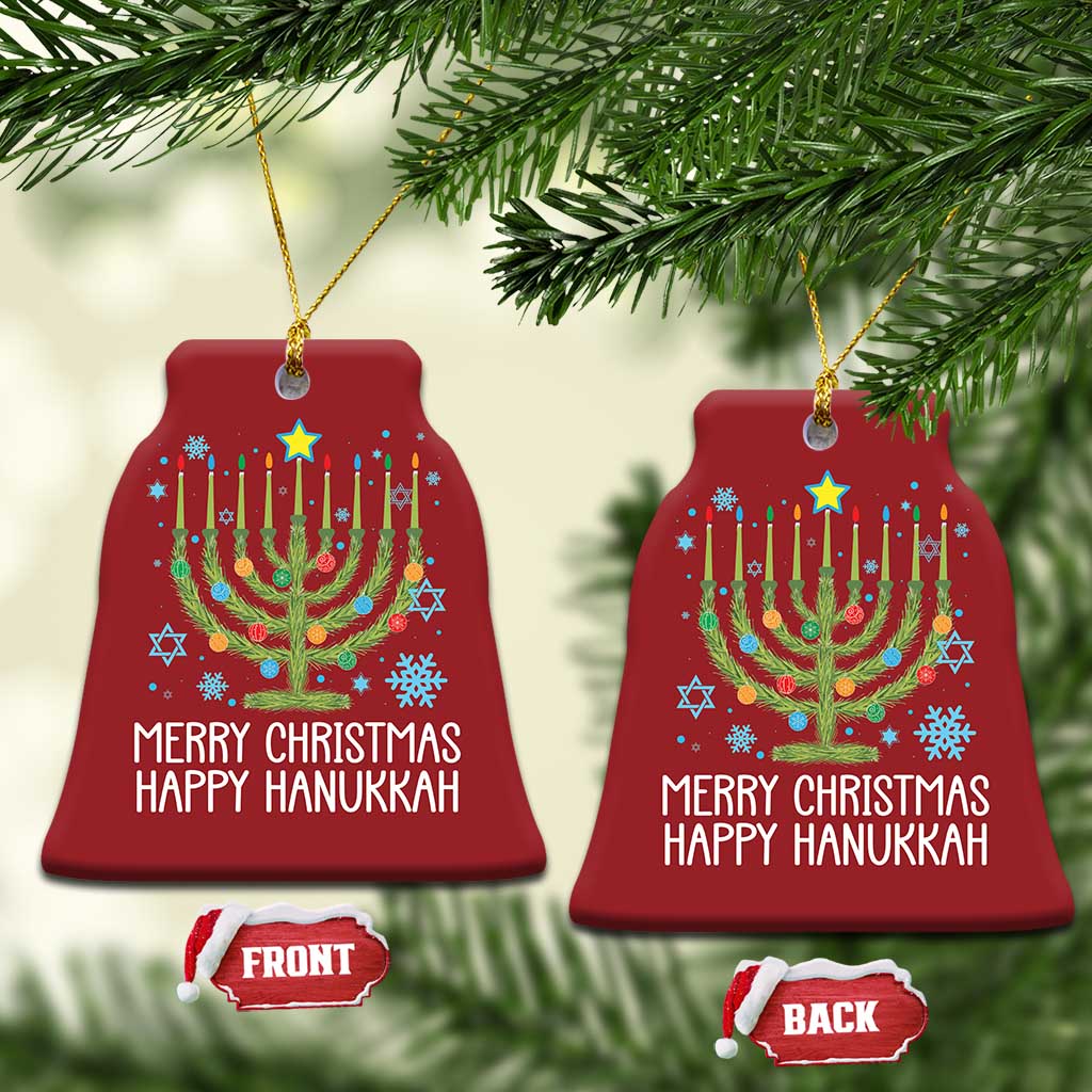 Funny Chrismukkah Christmas Ornament Merry Xmas Happy Hanukkah Xmas Tree Jewish Menorah TS11