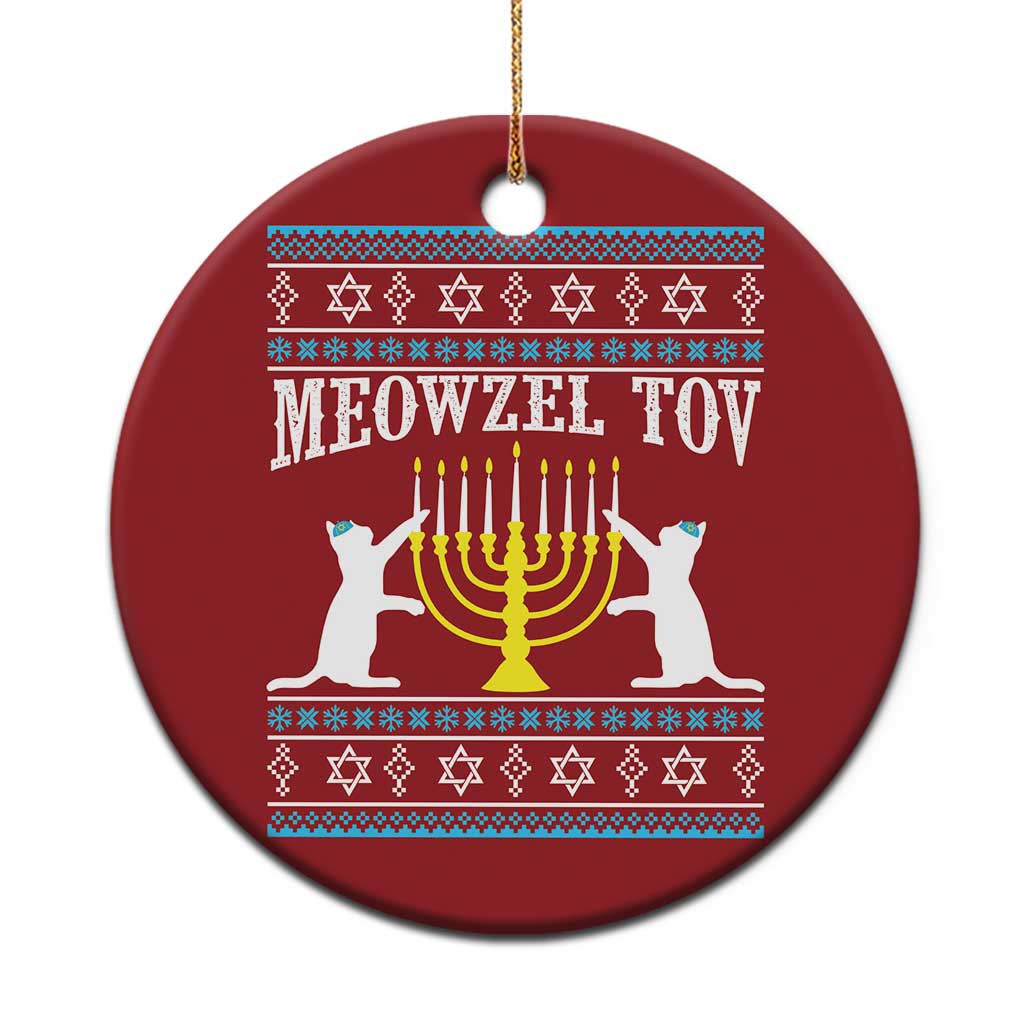 Meowzel Tov Christmas Ornament Funny Hanukkah Cat Jewish Chanukah Menorah TS11
