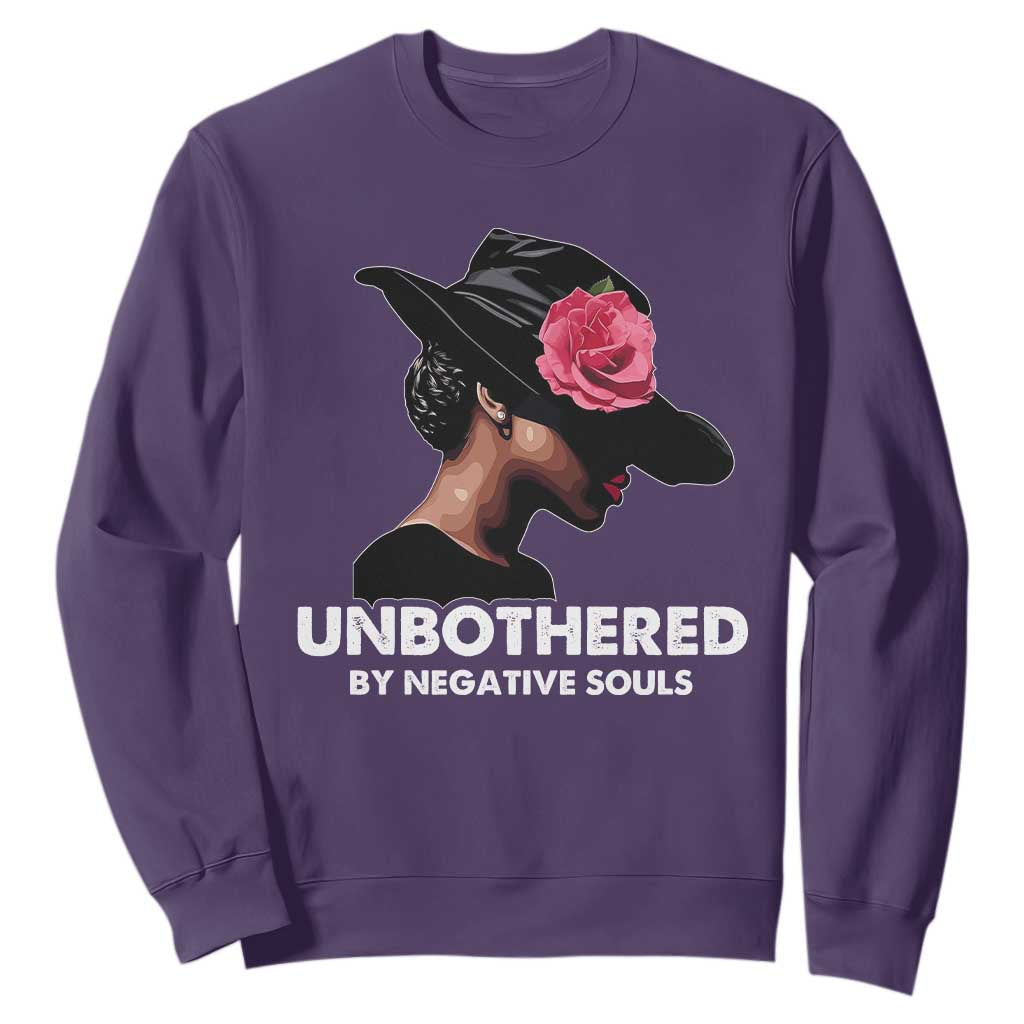 Funny African American Sweatshirt Unbothered By Negative Souls Afro Girl TS11