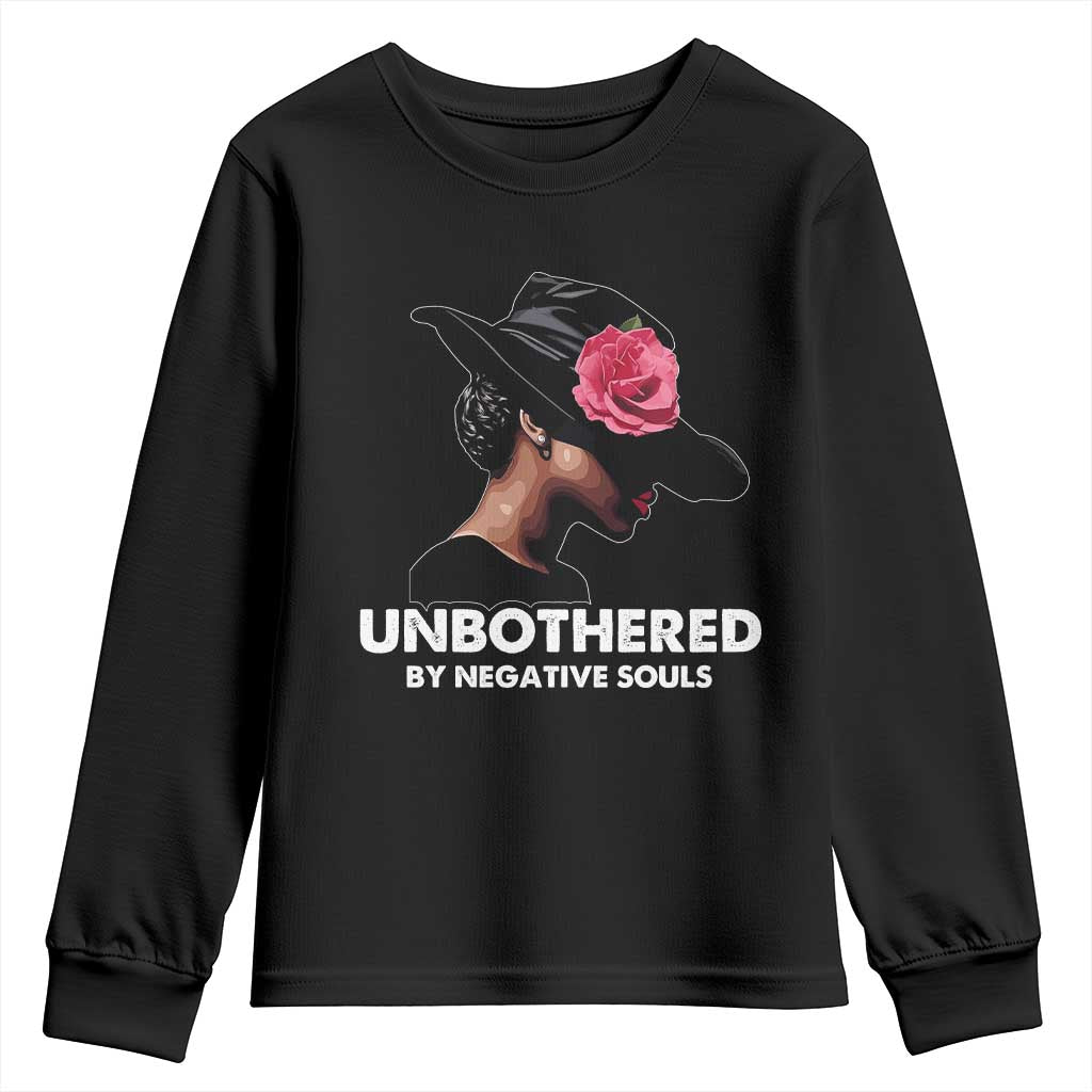 Funny African American Youth Sweatshirt Unbothered By Negative Souls Afro Girl TS11
