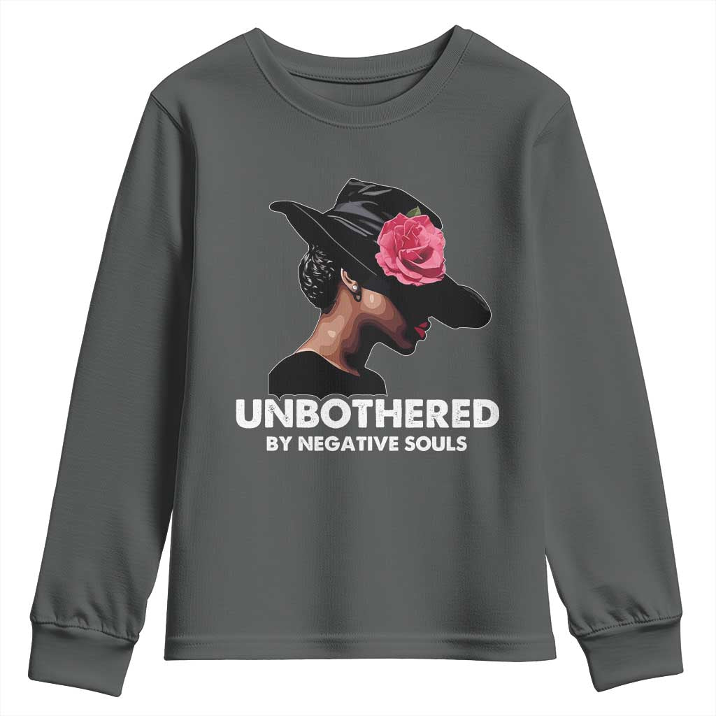 Funny African American Youth Sweatshirt Unbothered By Negative Souls Afro Girl TS11