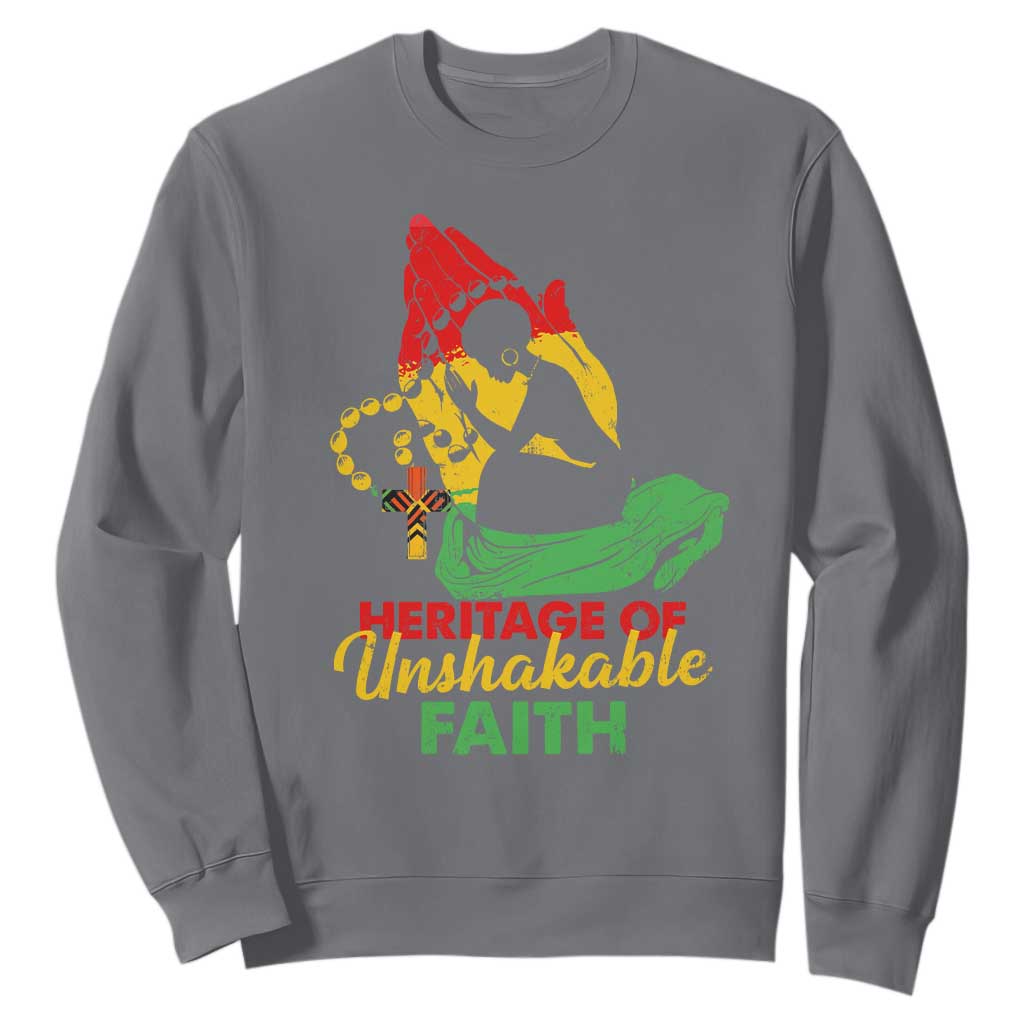 Christian African American Sweatshirt Heritage Of Unshakable Faith Black History Month TS11