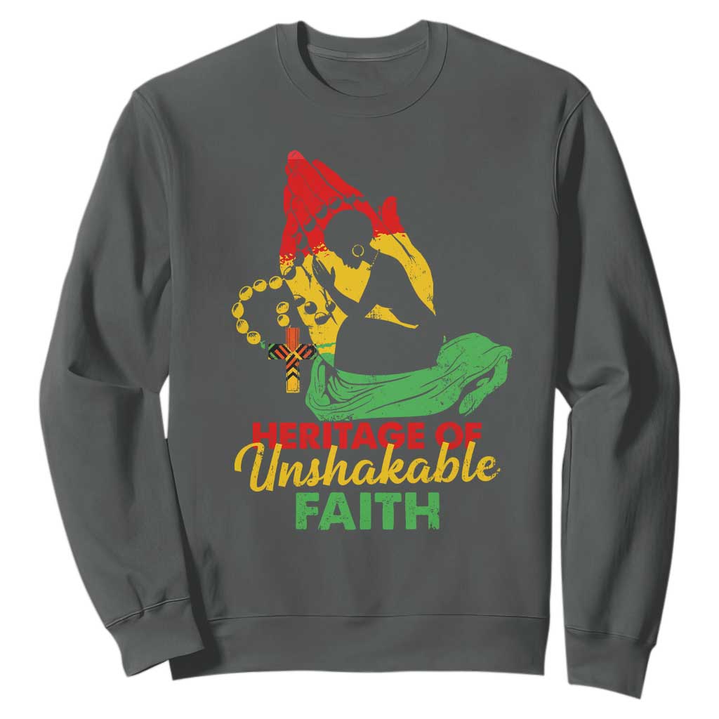 Christian African American Sweatshirt Heritage Of Unshakable Faith Black History Month TS11