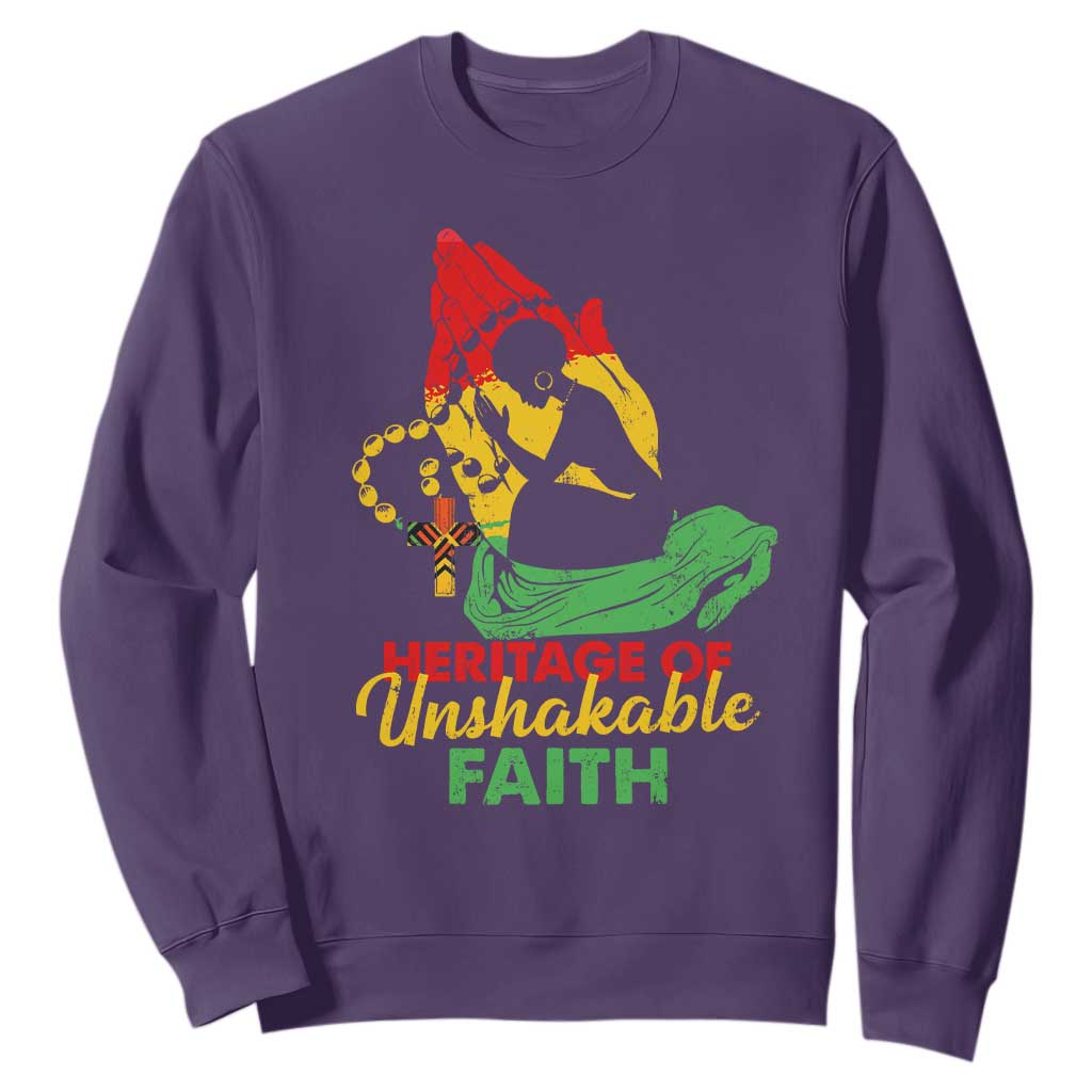 Christian African American Sweatshirt Heritage Of Unshakable Faith Black History Month TS11
