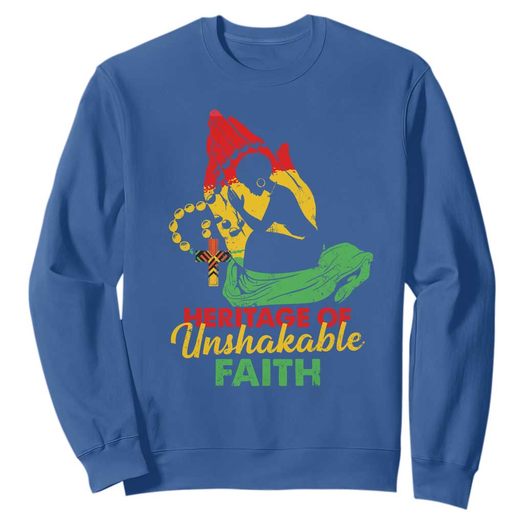 Christian African American Sweatshirt Heritage Of Unshakable Faith Black History Month TS11