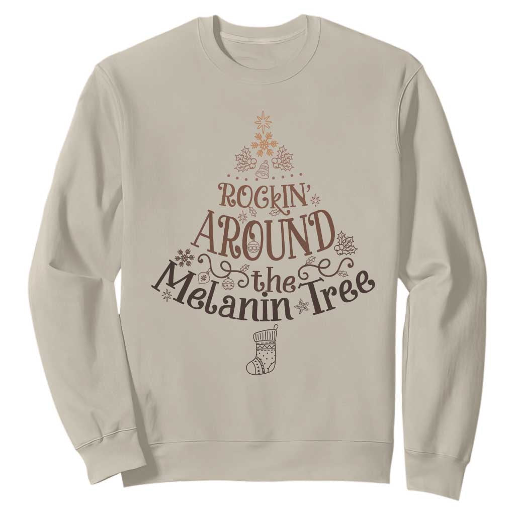 African American Christmas Sweatshirt Rockin' Around The Melanin Xmas Tree TS11