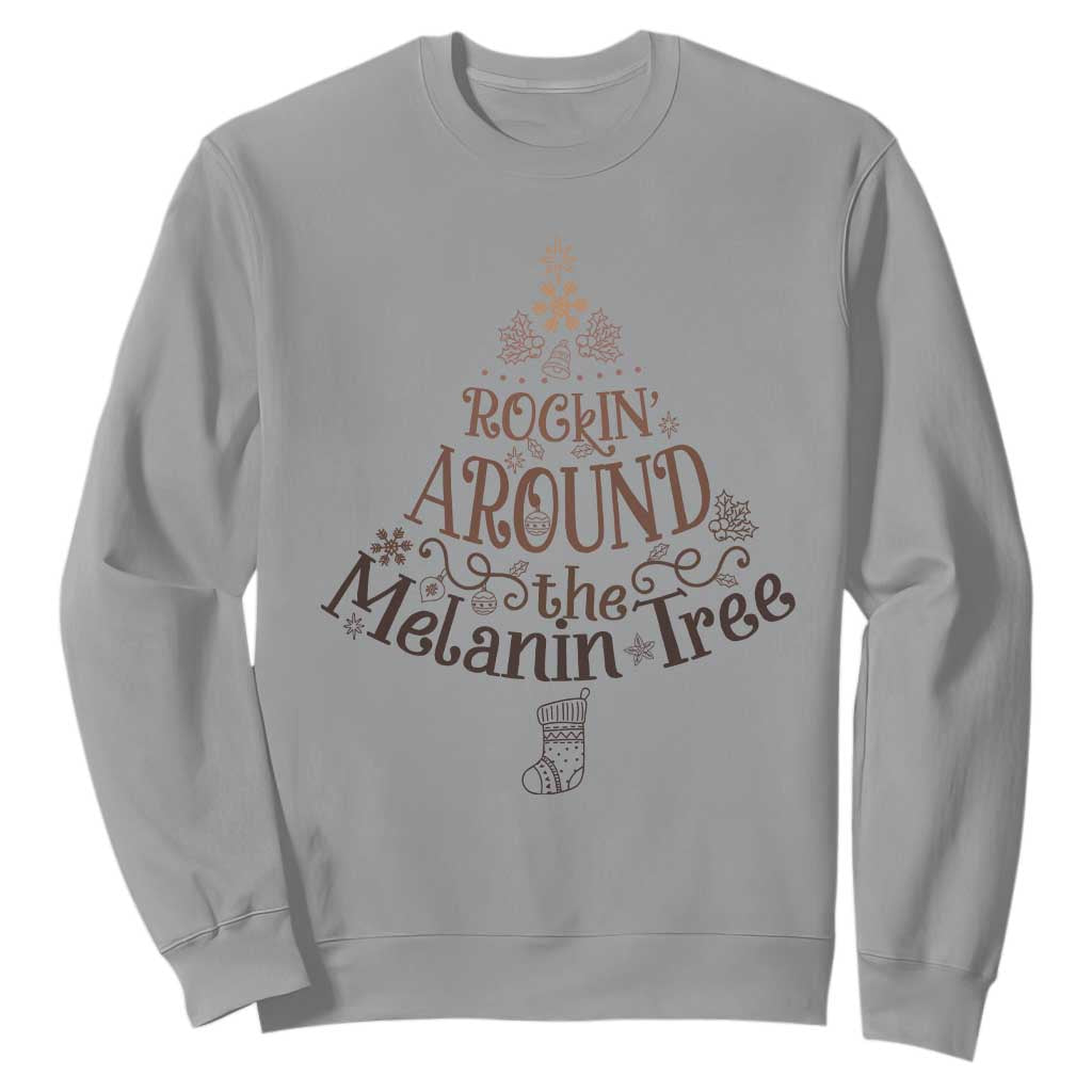 African American Christmas Sweatshirt Rockin' Around The Melanin Xmas Tree TS11