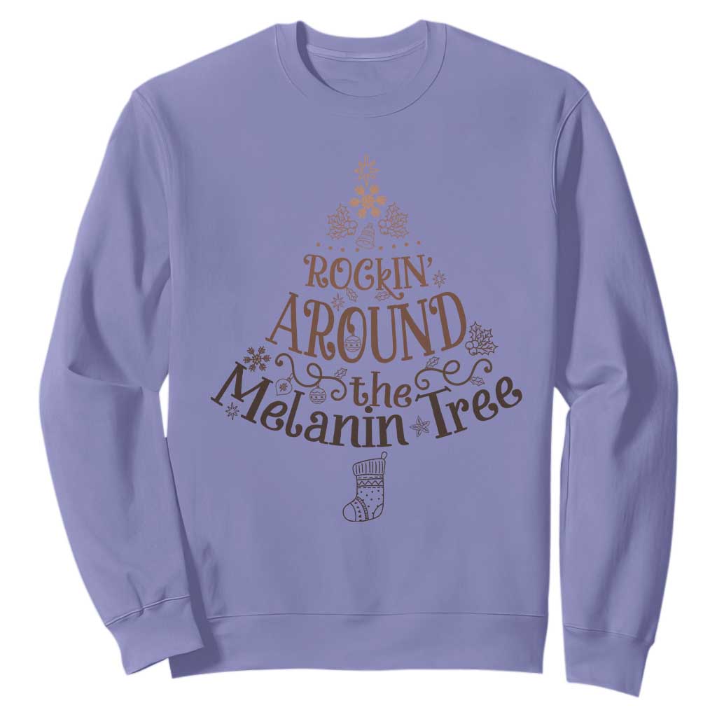 African American Christmas Sweatshirt Rockin' Around The Melanin Xmas Tree TS11