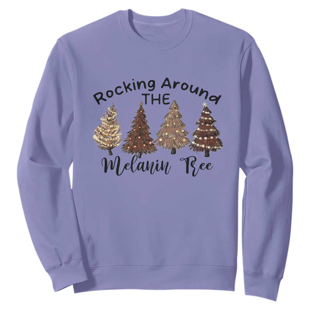African American Christmas Sweatshirt Rocking Around The Melanin Xmas Tree TS11