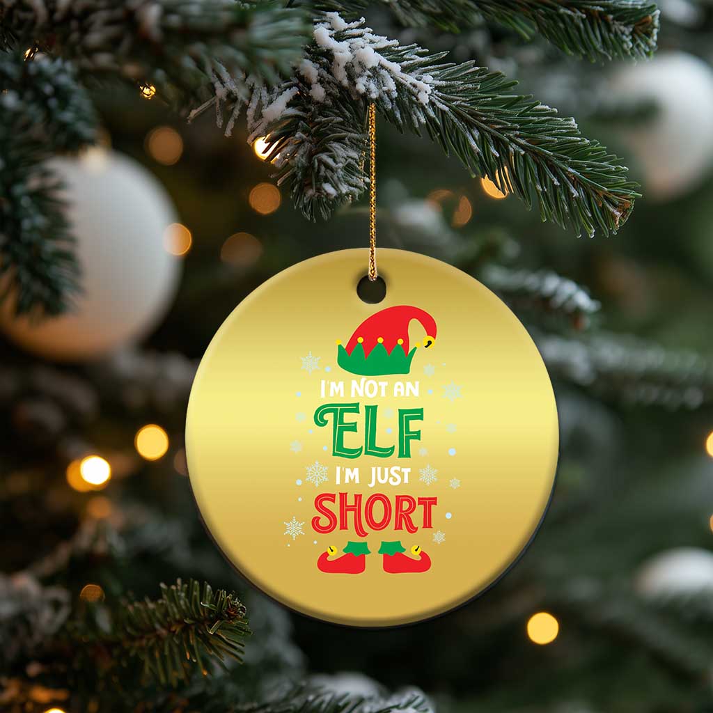 Funny Xmas Elf Christmas Ornament I'm Not An Elf I'm Just Short Snowflakes TS11