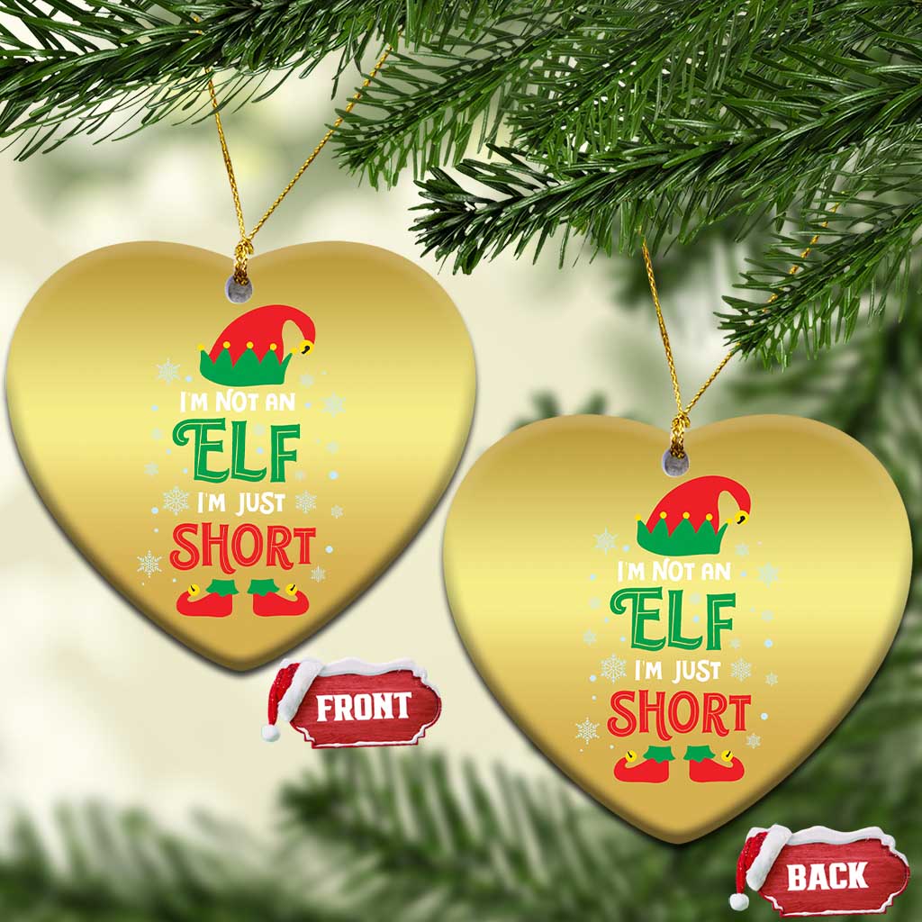 Funny Xmas Elf Christmas Ornament I'm Not An Elf I'm Just Short Snowflakes TS11