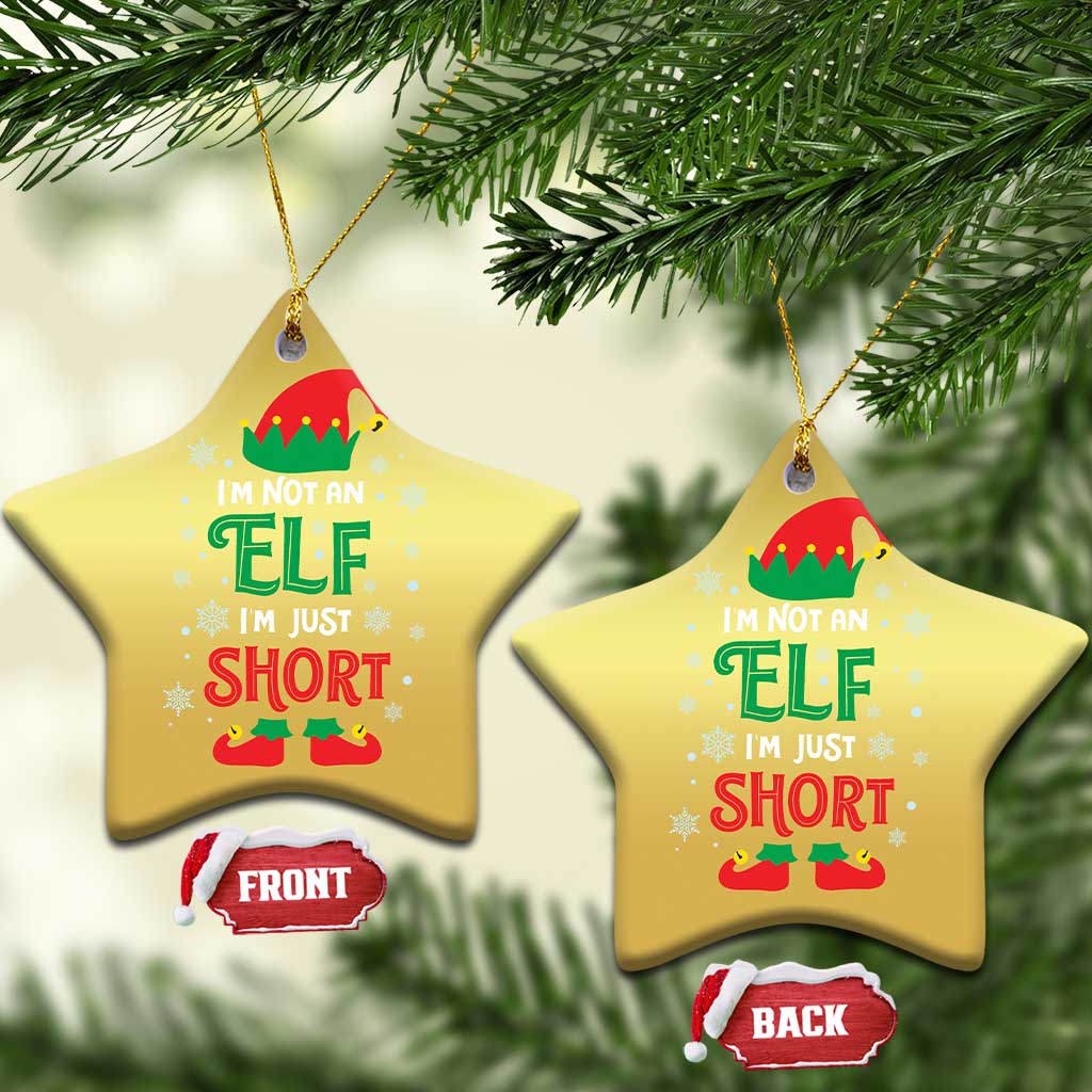 Funny Xmas Elf Christmas Ornament I'm Not An Elf I'm Just Short Snowflakes TS11