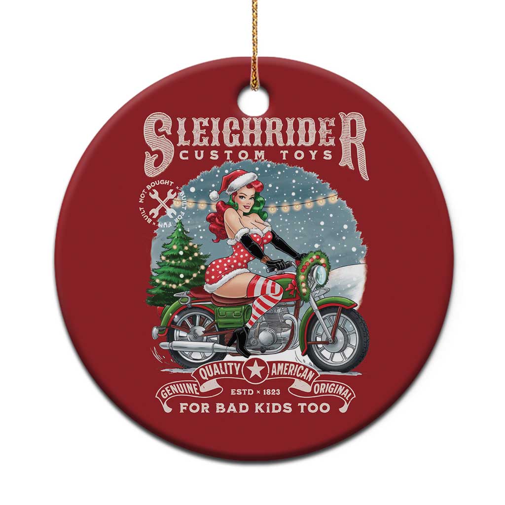 Xmas Female Santa Motorcycle Christmas Ornament Sleighrider Custom Toys For Bad Kids Too TS11