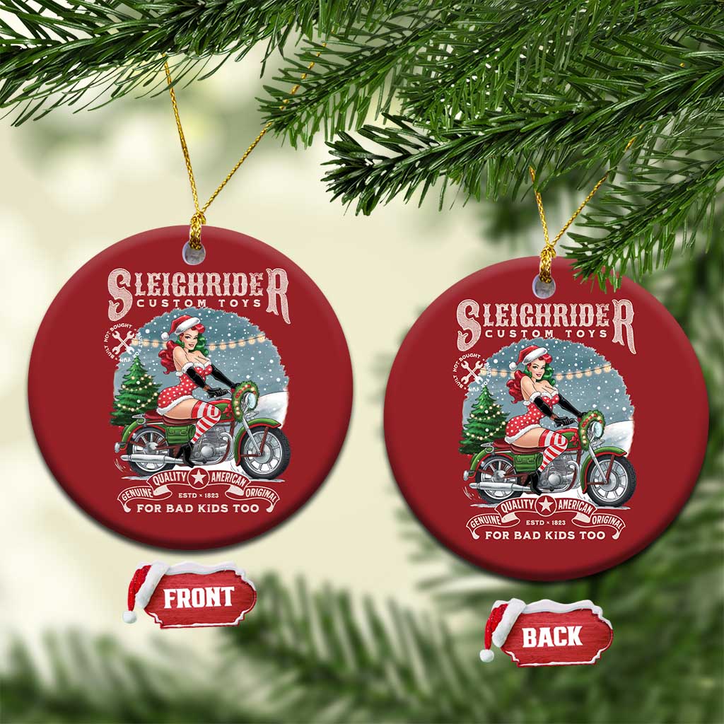 Xmas Female Santa Motorcycle Christmas Ornament Sleighrider Custom Toys For Bad Kids Too TS11