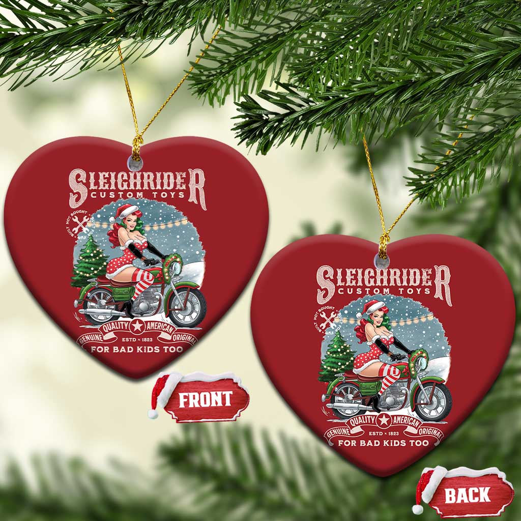 Xmas Female Santa Motorcycle Christmas Ornament Sleighrider Custom Toys For Bad Kids Too TS11