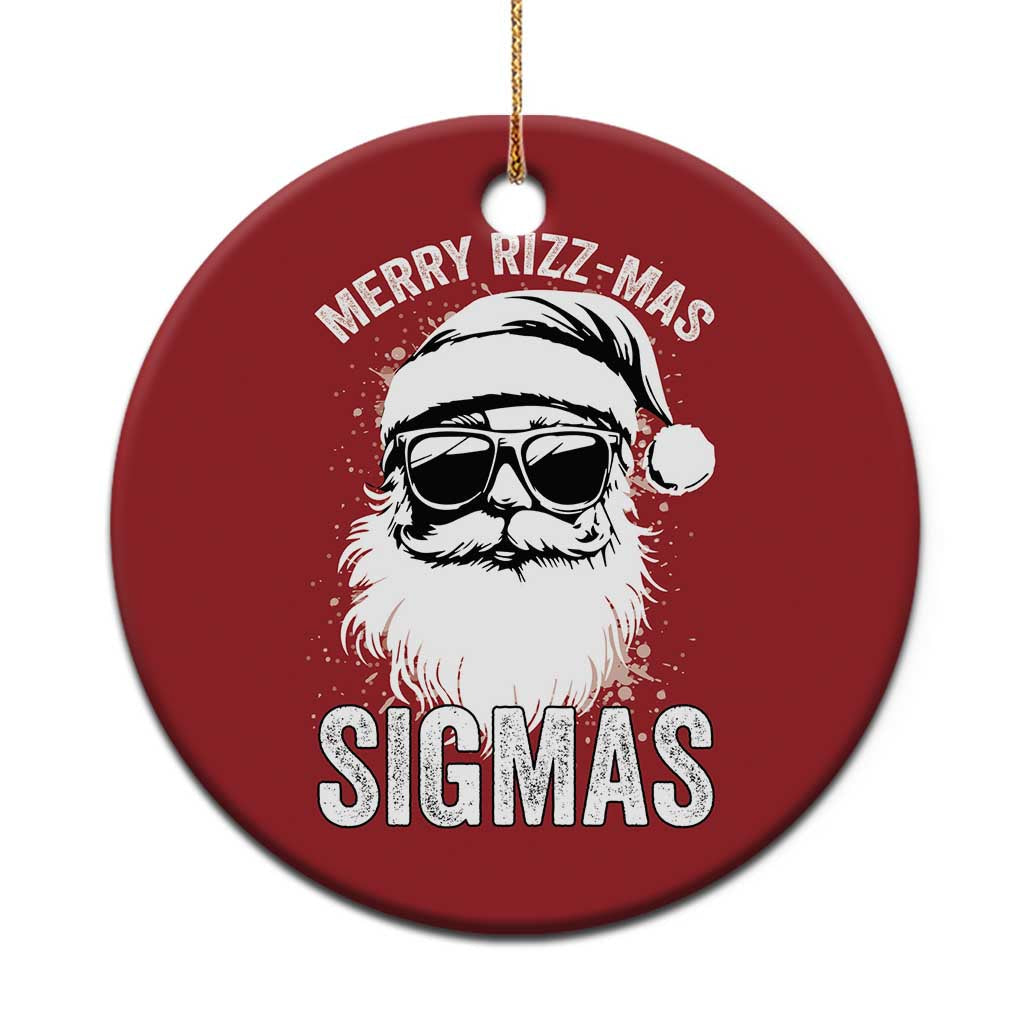 Funny Xmas Santa Christmas Ornament Merry Rizzmas Sigmas Charisma Rizz Santa Claus TS11