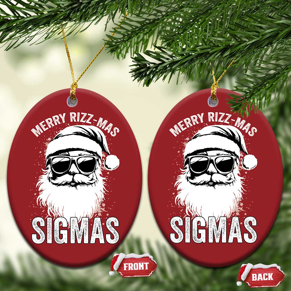 Funny Xmas Santa Christmas Ornament Merry Rizzmas Sigmas Charisma Rizz Santa Claus TS11