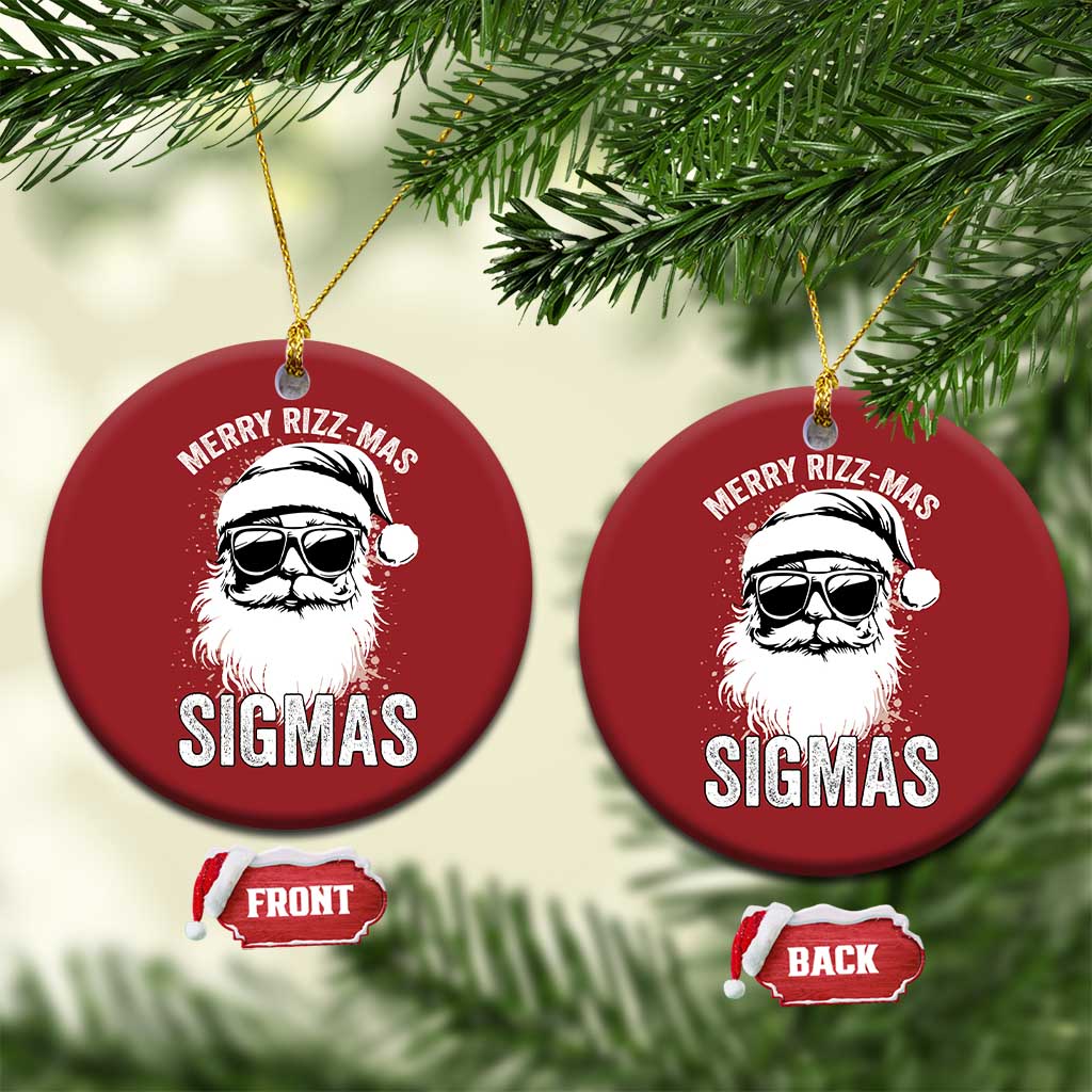 Funny Xmas Santa Christmas Ornament Merry Rizzmas Sigmas Charisma Rizz Santa Claus TS11