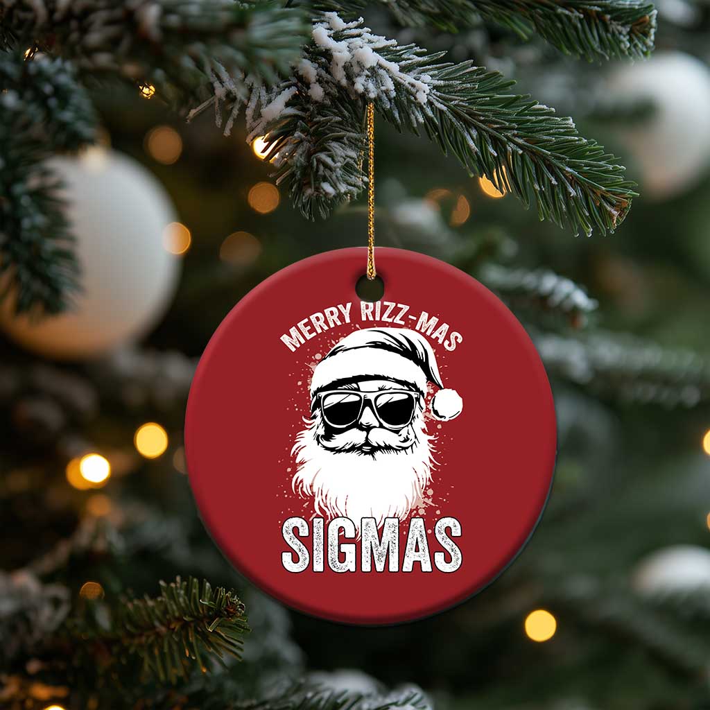 Funny Xmas Santa Christmas Ornament Merry Rizzmas Sigmas Charisma Rizz Santa Claus TS11