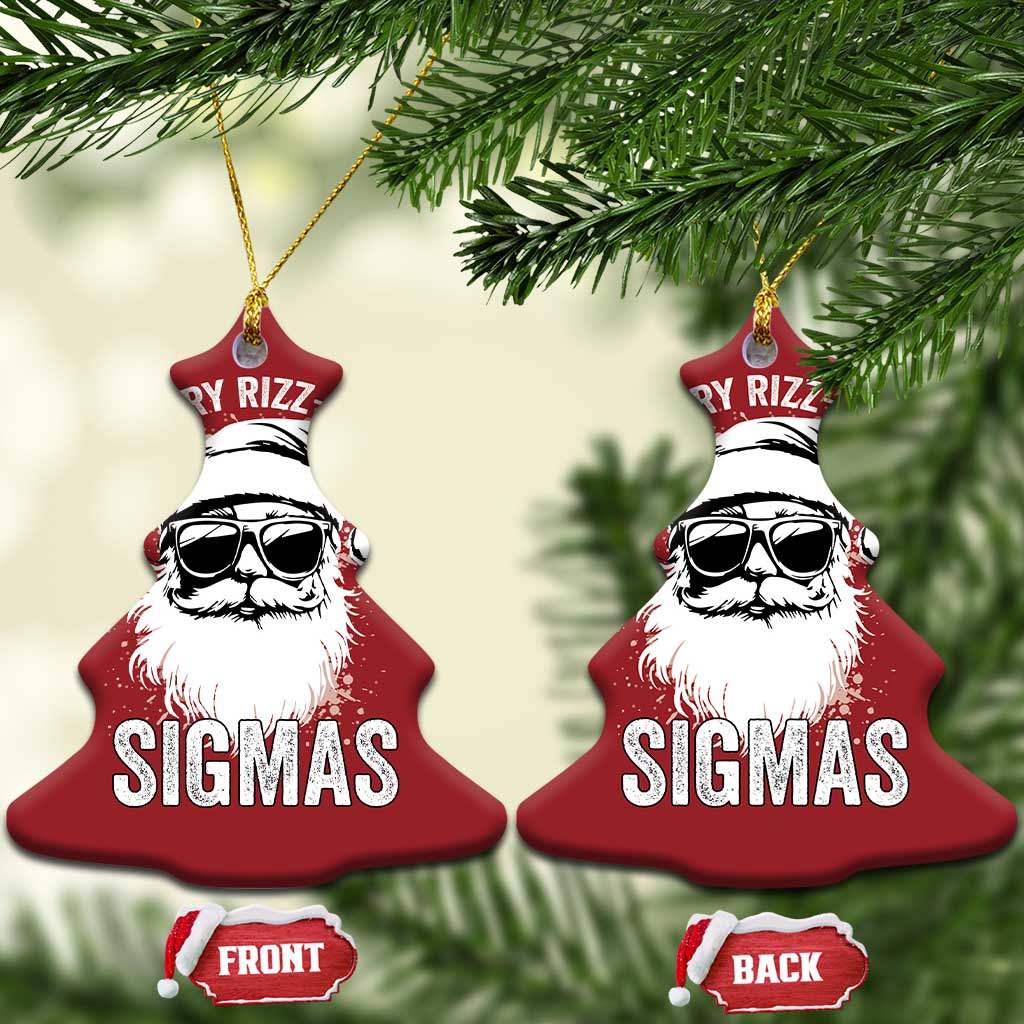 Funny Xmas Santa Christmas Ornament Merry Rizzmas Sigmas Charisma Rizz Santa Claus TS11