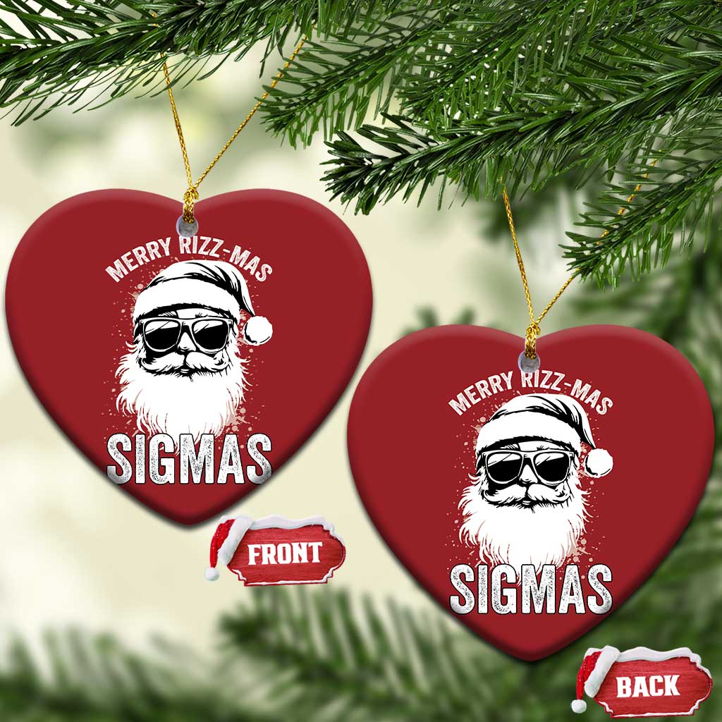 Funny Xmas Santa Christmas Ornament Merry Rizzmas Sigmas Charisma Rizz Santa Claus TS11