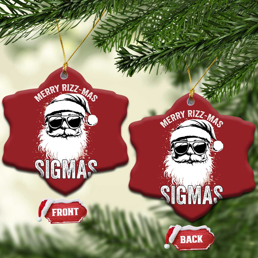 Funny Xmas Santa Christmas Ornament Merry Rizzmas Sigmas Charisma Rizz Santa Claus TS11