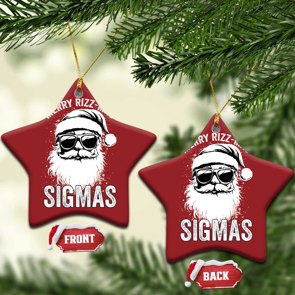 Funny Xmas Santa Christmas Ornament Merry Rizzmas Sigmas Charisma Rizz Santa Claus TS11
